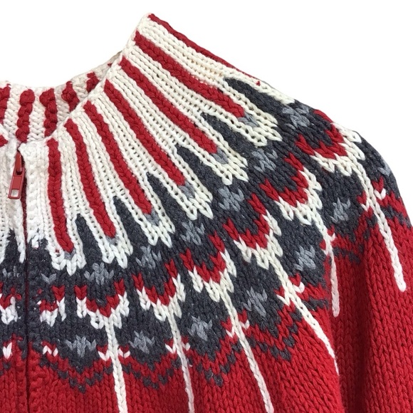 Marisa Christina Vintage Knitted By Hand Fair Isle Zip Cardigan - Picture 3 of 11